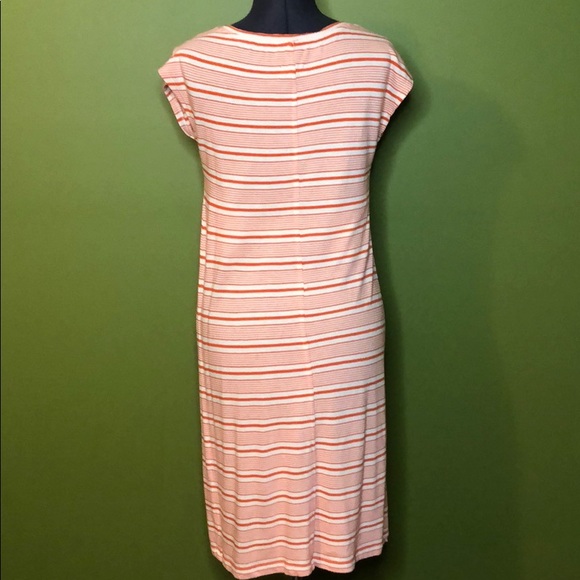 Lou & Gray Orange Striped Cap Sleeve Tee Dress - Picture 4 of 5